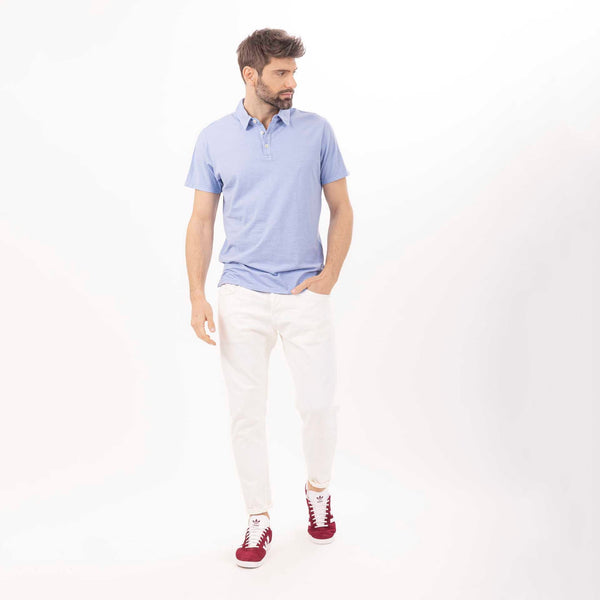 Bowery Nyc MAN'S ESSENTIAL SHORT SLEEVE POLO - SLUB JERSEY