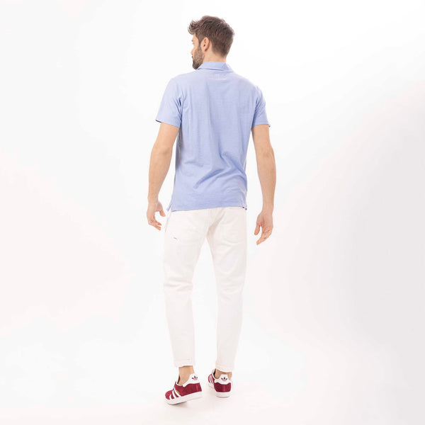 Bowery Nyc MAN'S ESSENTIAL SHORT SLEEVE POLO - SLUB JERSEY