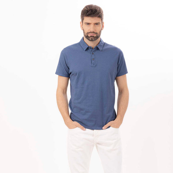 Bowery Nyc MAN'S ESSENTIAL SHORT SLEEVE POLO - SLUB JERSEY