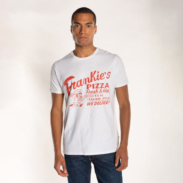 bowery nyc MAN'S "FRANKIE'S PIZZA" CREW NECK S/S T-SHIRT - SLUB JERSEY