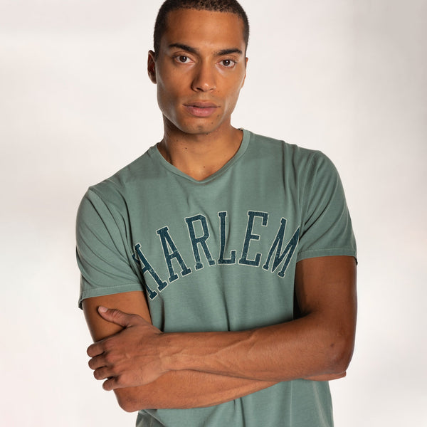 bowery nyc MAN'S "HARLEM" CREW NECK S/S T-SHIRT - VINTAGE JERSEY- REGULAR FIT