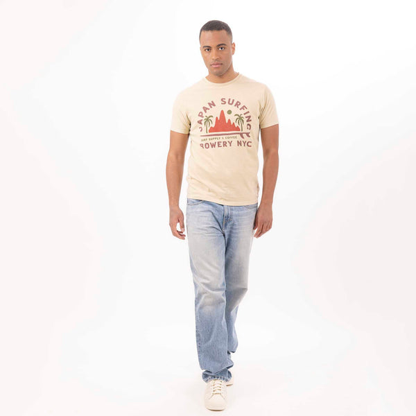 Bowery Nyc MAN'S " JAPAN SURFING" CREWNECK SHORT SLEEVE T-SHIRT - VINTAGE JERSEY