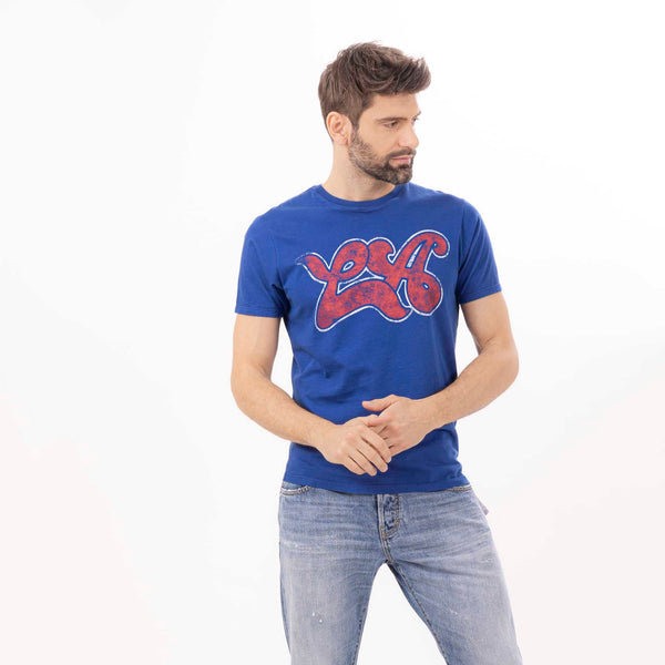 bowery nyc MAN'S "LA" CREWNECK SHORT SLEEVE T-SHIRT - VINTAGE JERSEY