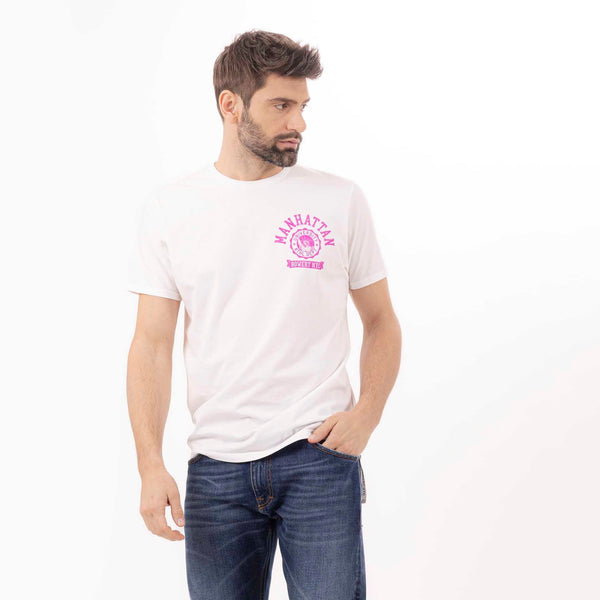 bowery nyc MAN'S "MANHATTAN" CREWNECK SHORT SLEEVE T-SHIRT - VINTAGE JERSEY