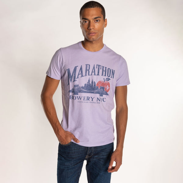 bowery nyc MAN'S "MARATHON" CREW NECK S/S T-SHIRT - SLUB JERSEY
