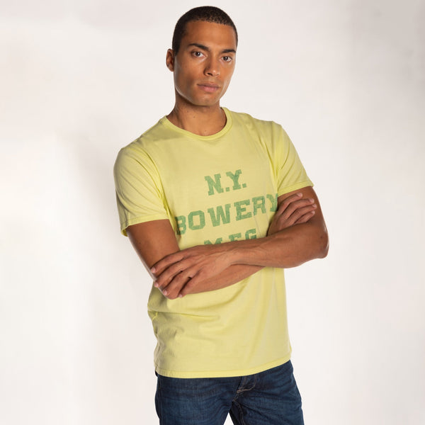 bowery nyc MAN'S "N.Y. BOWERY" CREW NECK S/S T-SHIRT - VINTAGE JERSEY- REGULAR FIT