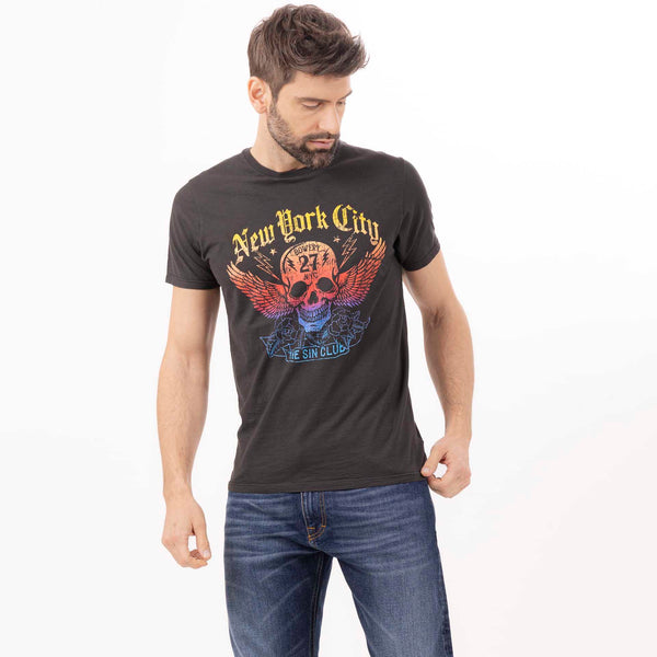 Bowery Nyc MAN'S "NEW YORK CITY" CREWNECK SHORT SLEEVE T-SHIRT - SLUB JERSEY