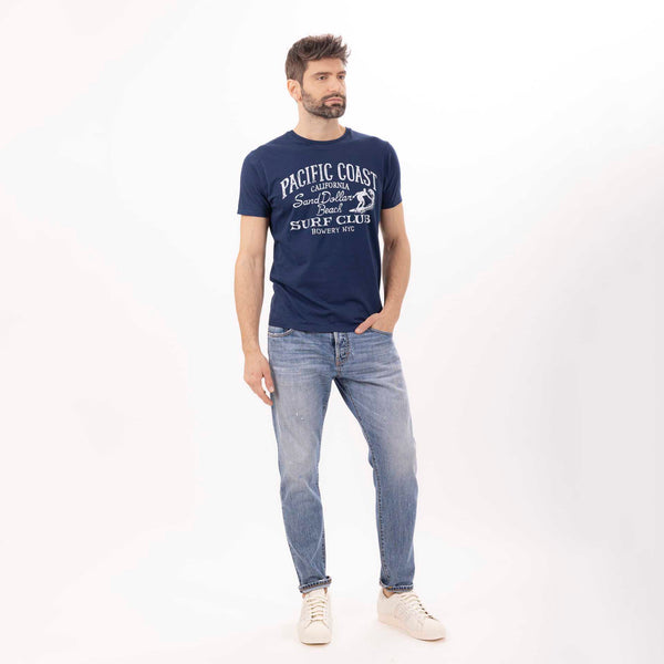 Bowery Nyc MAN'S "PACIFIC COAST" CREWNECK SHORT SLEEVE T-SHIRT - VINTAGE JERSEY