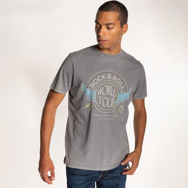 Bowery Nyc MAN'S "ROCK & ROLL" CREW NECK S/S T-SHIRT - SOFT JERSEY - REGULAR FIT