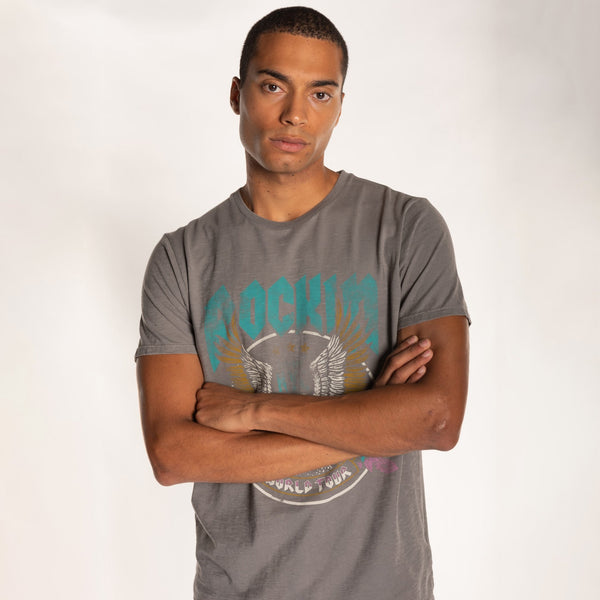 Bowery Nyc MAN'S "ROCKIN" CREW NECK S/S T-SHIRT - SLUB JERSEY