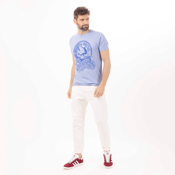 Bowery Nyc MAN'S "SPRING BREAK" CREWNECK SHORT SLEEVE T-SHIRT - SLUB JERSEY