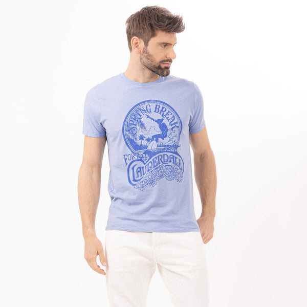 bowery nyc MAN'S "SPRING BREAK" CREWNECK SHORT SLEEVE T-SHIRT - SLUB JERSEY