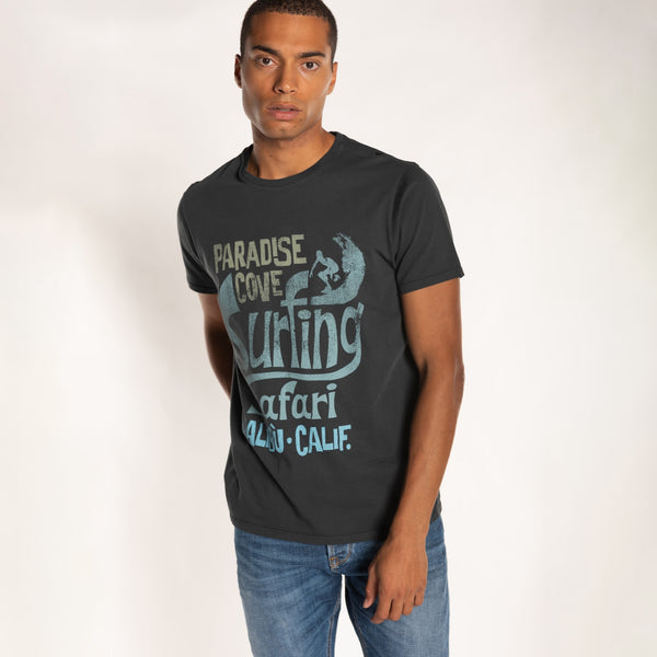 Bowery Nyc MAN'S "SURFING SAFARI" CREW NECK S/S T-SHIRT - VINTAGE JERSEY- REGULAR FIT