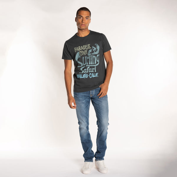 Bowery Nyc MAN'S "SURFING SAFARI" CREW NECK S/S T-SHIRT - VINTAGE JERSEY- REGULAR FIT