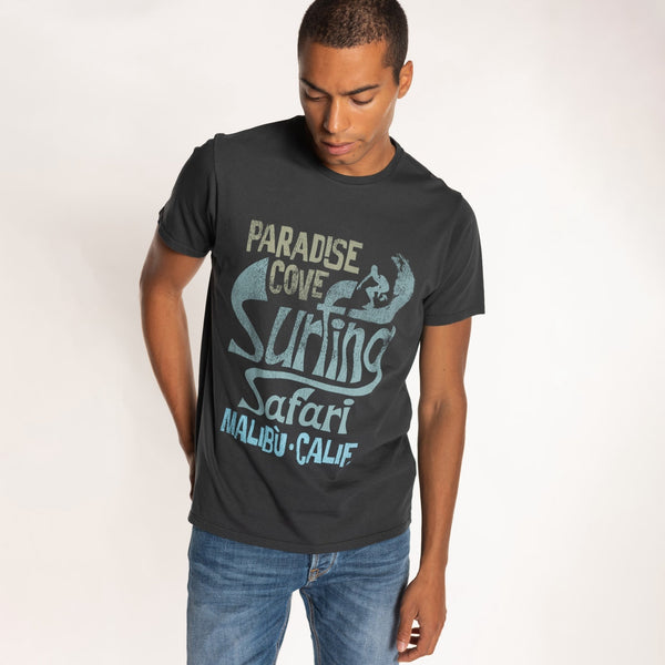 bowery nyc MAN'S "SURFING SAFARI" CREW NECK S/S T-SHIRT - VINTAGE JERSEY- REGULAR FIT