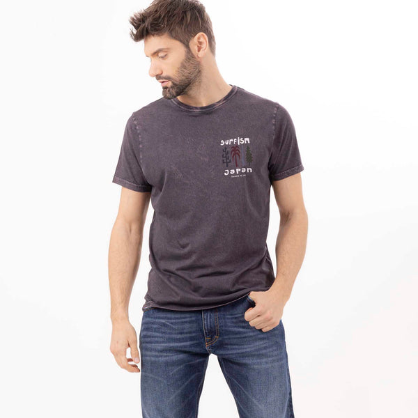 bowery nyc MAN'S "SURFISM JAPAN" CREWNECK SHORT SLEEVE T-SHIRT - VINTAGE JERSEY