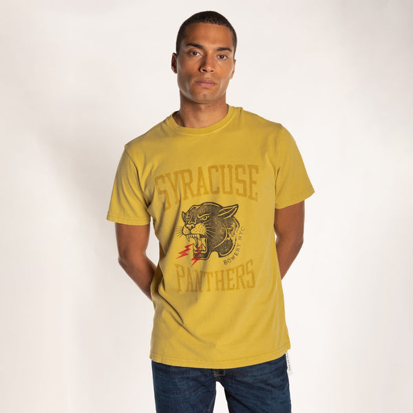 bowery nyc MAN'S "SYRACUSE PANTHERS" CREW NECK S/S T-SHIRT - SOFT JERSEY - REGULAR FIT