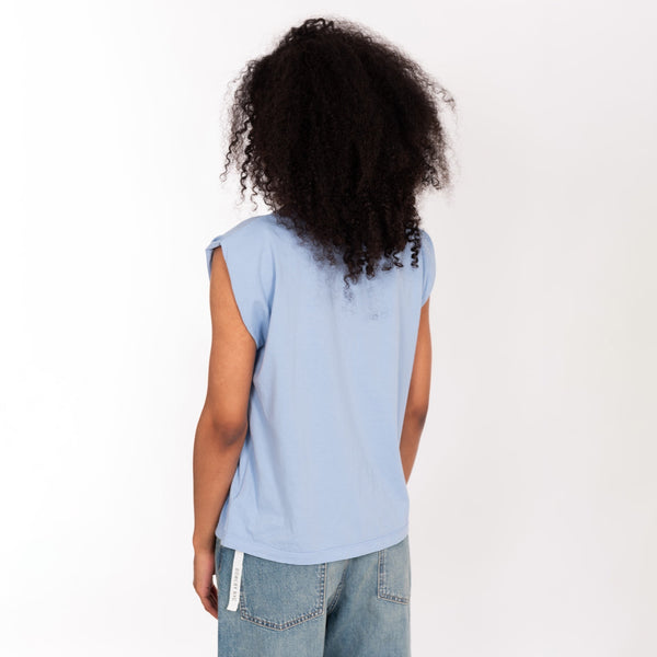 Bowery Nyc PUFF SHOULDER CREW NECK S/S T-SHIRT - VINTAGE JERSEY - REGULAR FIT