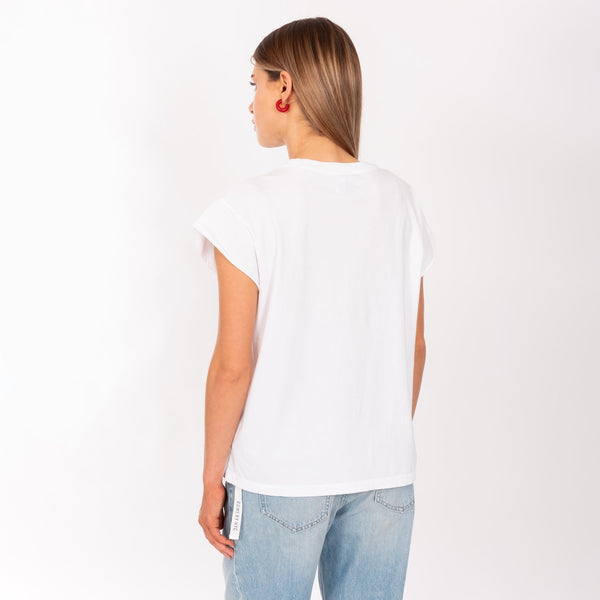 Bowery Nyc WOMAN'S "BOWERY FOOTBALL" CREW NECK ROLLED UP S/S T-SHIRT - VINTAGE JERSEY - BOXY FIT