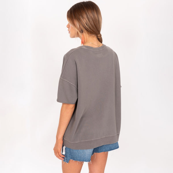 Bowery Nyc WOMAN'S "BROOKLYN" CREW NECK S/S LIGHT WEIGHT SWEAT - OVERSIZED FIT