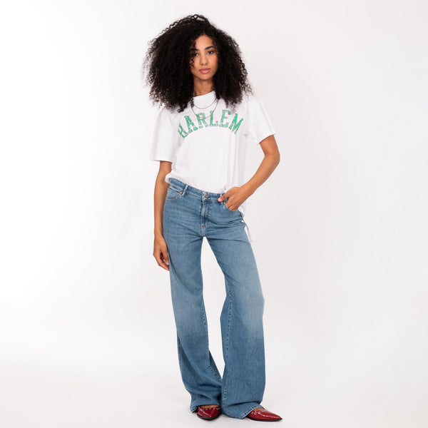 Bowery Nyc WOMAN'S "HARLEM" CREW NECK S/S T-SHIRT - VINTAGE JERSEY - BOY FIT