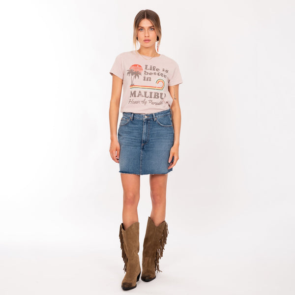 Bowery Nyc WOMAN'S "LIFE IS BETTER" CREW NECK S/S T-SHIRT - SOFT JERSEY - REGULAR FIT