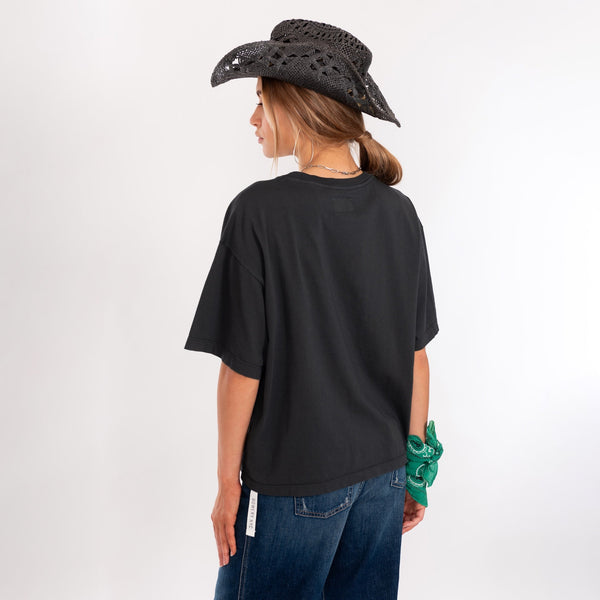 Bowery Nyc WOMAN'S "ROCKIN" CREW NECK S/S T-SHIRT - VINTAGE JERSEY - OVERSIZE FIT