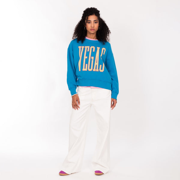 Bowery Nyc WOMAN'S "VEGAS" CREW NECK L/S MID WEIGHT SWEAT - OVERSIZED FIT