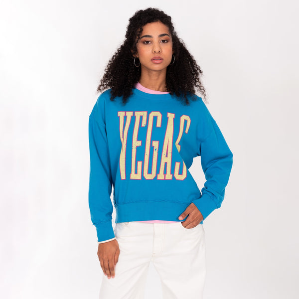 bowery nyc WOMAN'S "VEGAS" CREW NECK L/S MID WEIGHT SWEAT - OVERSIZED FIT bowery nyc WOMAN'S "VEGAS" CREW NECK L/S MID WEIGHT SWEAT - OVERSIZED FIT