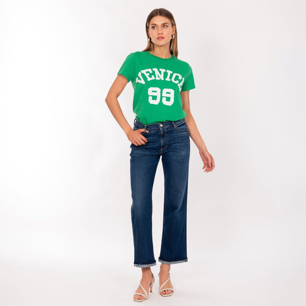 Bowery Nyc WOMAN'S "VENICE 99" CREW NECK S/S T-SHIRT - VINTAGE JERSEY - REGULAR FIT