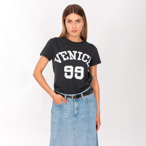 Bowery Nyc WOMAN'S "VENICE 99" CREW NECK S/S T-SHIRT - VINTAGE JERSEY - REGULAR FIT