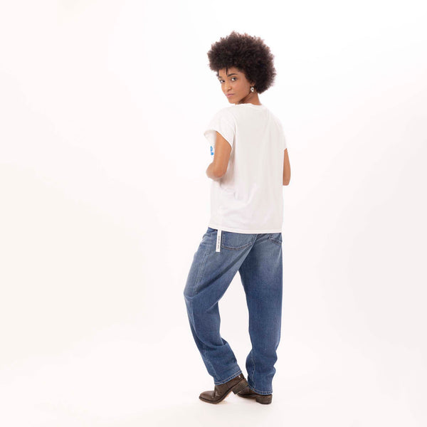 Bowery Nyc WOMEN'S "A LIFE IN THE SUN" CREWNECK BOXY T-SHIRT - VINTAGE JERSEY