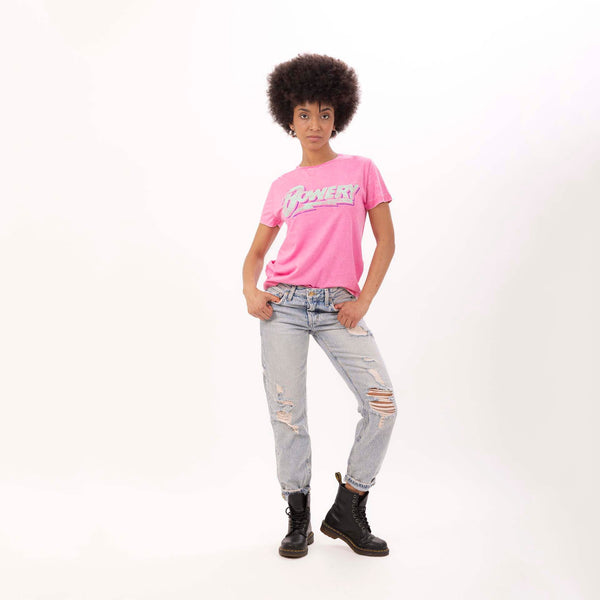 Bowery Nyc WOMEN'S "BOWERY" CREWNECK SLIM FIT T-SHIRT- VINTAGE JERSEY