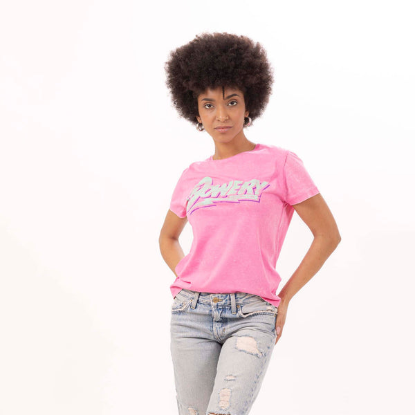 bowery nyc WOMEN'S "BOWERY" CREWNECK SLIM FIT T-SHIRT- VINTAGE JERSEY