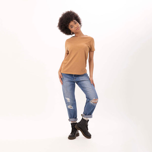 Bowery Nyc WOMEN'S CREWNECK S/SLEEVE SLIM FIT T-SHIRT - VINTAGE JERSEY