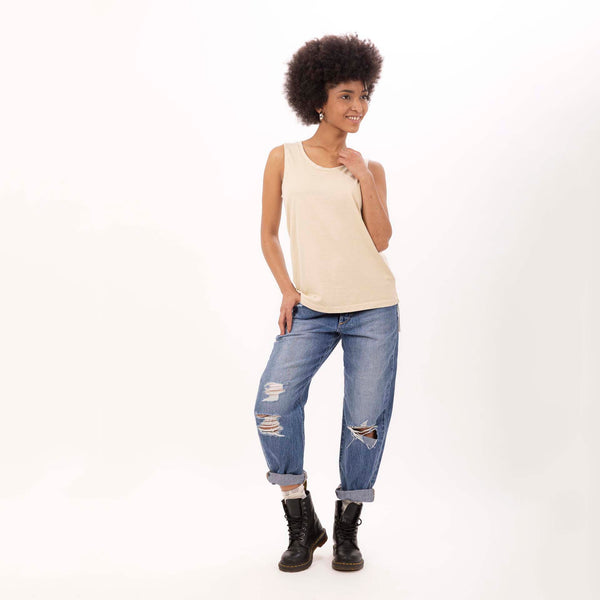 Bowery Nyc WOMEN'S ESSENTIAL CREWNECK TANK TOP - VINTAGE JERSEY