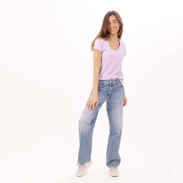 Bowery Nyc WOMEN'S ESSENTIAL V-NECK S/SLEEVE T-SHIRT - VINTAGE JERSEY