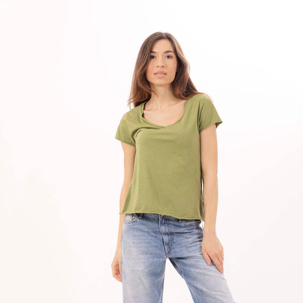 Bowery Nyc WOMEN'S ESSENTIAL V-NECK S/SLEEVE T-SHIRT - VINTAGE JERSEY