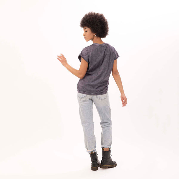 Bowery Nyc WOMEN'S "HOME OF ROCK" CREWNECK BOXY T-SHIRT - VINTAGE JERSEY