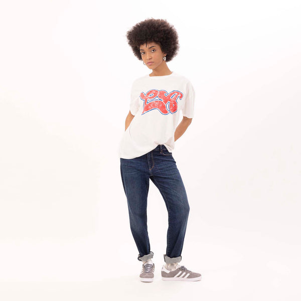 Bowery Nyc WOMEN'S "LA" CREWNECK BOY FIT T-SHIRT - VINTAGE JERSEY