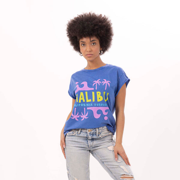 bowery nyc WOMEN'S "MALIBU" CREWNECK BOXY T-SHIRT - VINTAGE JERSEY