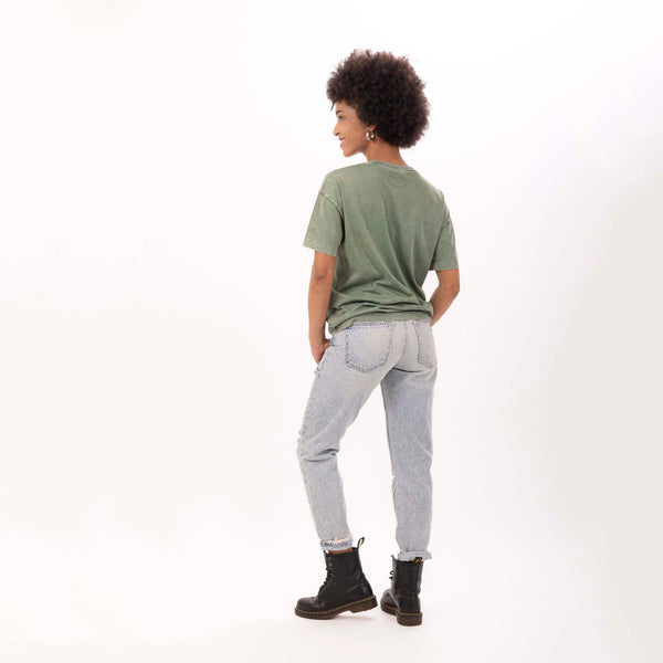 Bowery Nyc WOMEN'S "NEW YORK" CREWNECK BOY FIT T-SHIRT- VINTAGE JERSEY