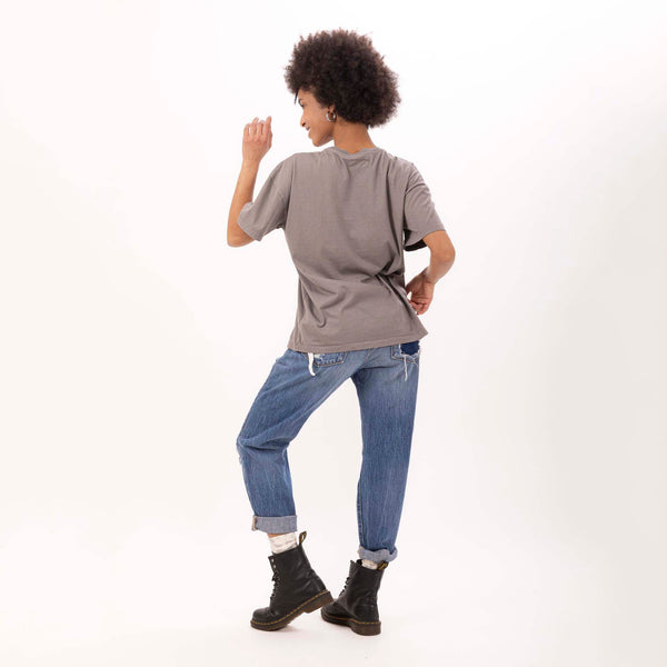 Bowery Nyc WOMEN'S "ROCKIN" CREWNECK BOY FIT T-SHIRT - VINTAGE JERSEY