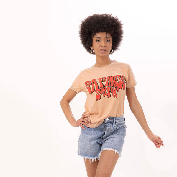 Bowery Nyc WOMEN'S "SAN FRANCISCO" CREWNECK SLIM FIT T-SHIRT- VINTAGE JERSEY