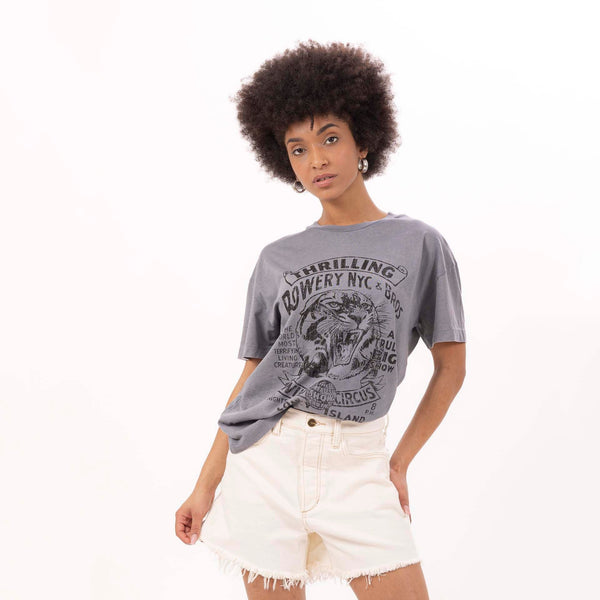 Bowery Nyc WOMEN'S "THRILLING" CREWNECK BOY FIT T-SHIRT- VINTAGE JERSEY