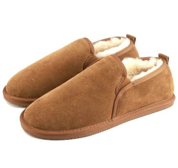 bown of london Avi Men's Sheepskin Slipper - Chestnut Size *