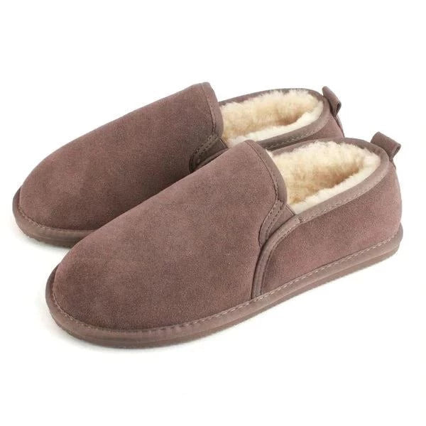 bown of london Avi Mens Sheepskin Turn Slipper - Truffle Size *