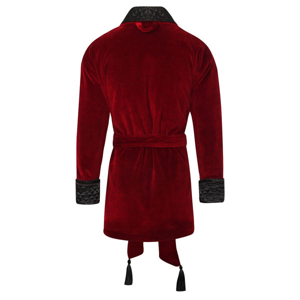 Bown Of London Belgravia Short Velvet Smoking Jacket In Burgundy Size *