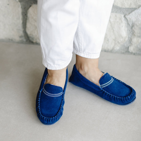 Bown Of London Bethany Ladies Suede Moccasin - Blue Size *