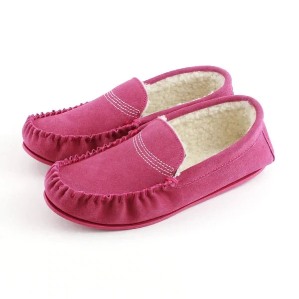 bown of london Bethany Ladies Suede Moccasin - Pink Size *